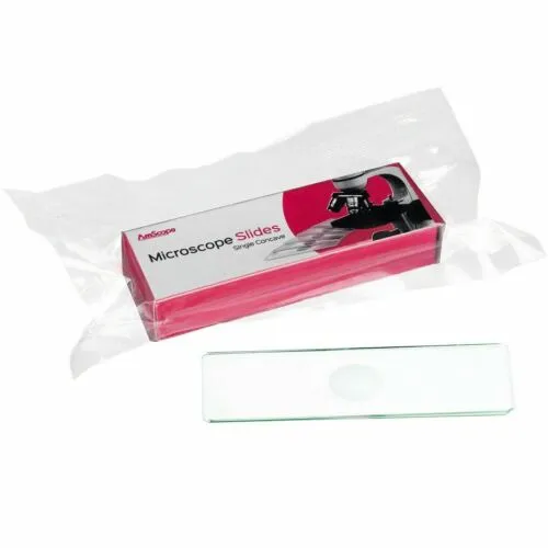 AmScope 5-Pack of 6pc Single Depression Concave Microscope Glass Blank Slides 30 Total
