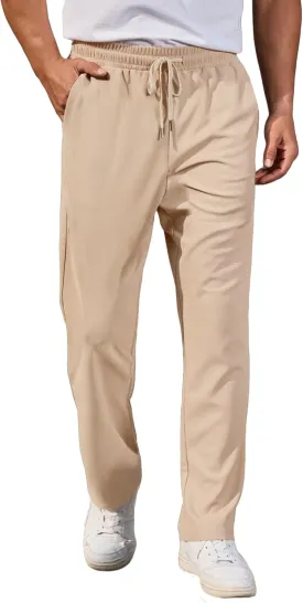 COOFANDY Men's Casual Pants Waffle Knit Yoga Pants Lightweight Sweatpants Open Bottom Lounge Trousers