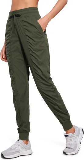 CRZ YOGA Lightweight Workout Joggers for Women, High Waisted Outdoor Running Casual Track Pants with Pockets