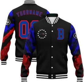 Custom Varsity Jacket  Bold American Eagle Bomber with Team Name, Logo, and Number  Patriotic Baseball Jacket