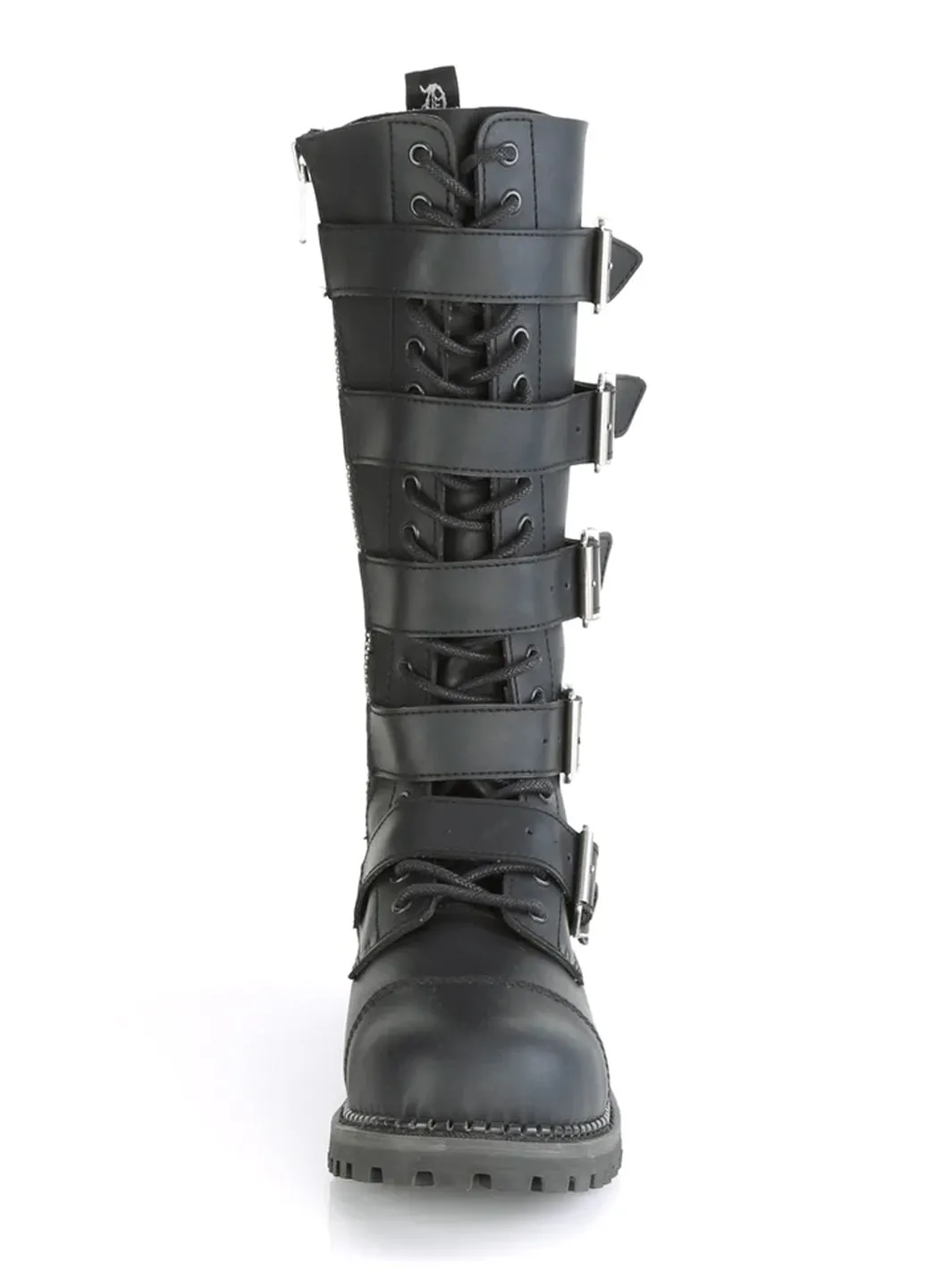 DEMONIA RIOT-18BK - BLACK VEGAN LEATHER ✰ PRE ORDER ✰