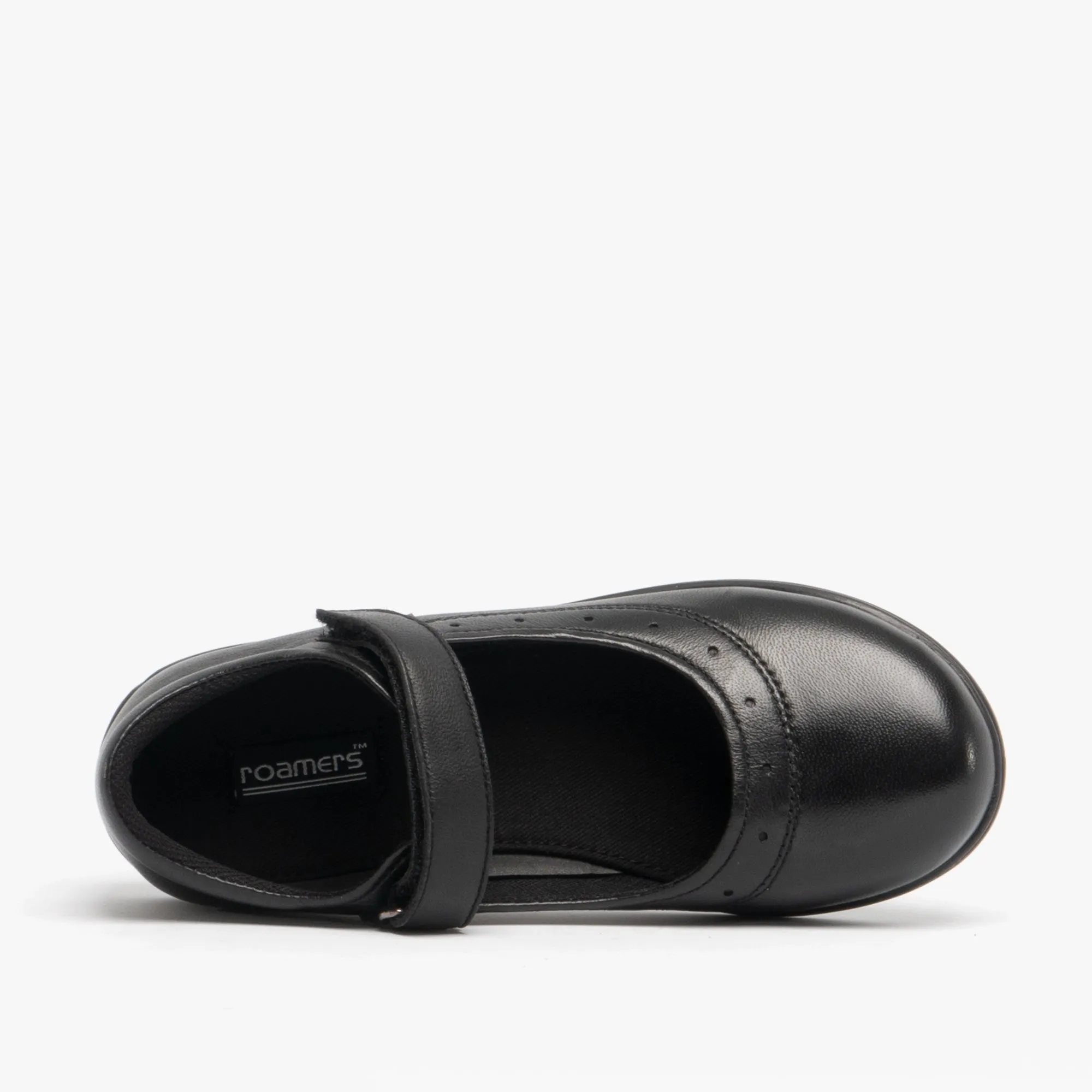 ELSA Girls Leather Touch Fasten Mary Jane Shoes Black