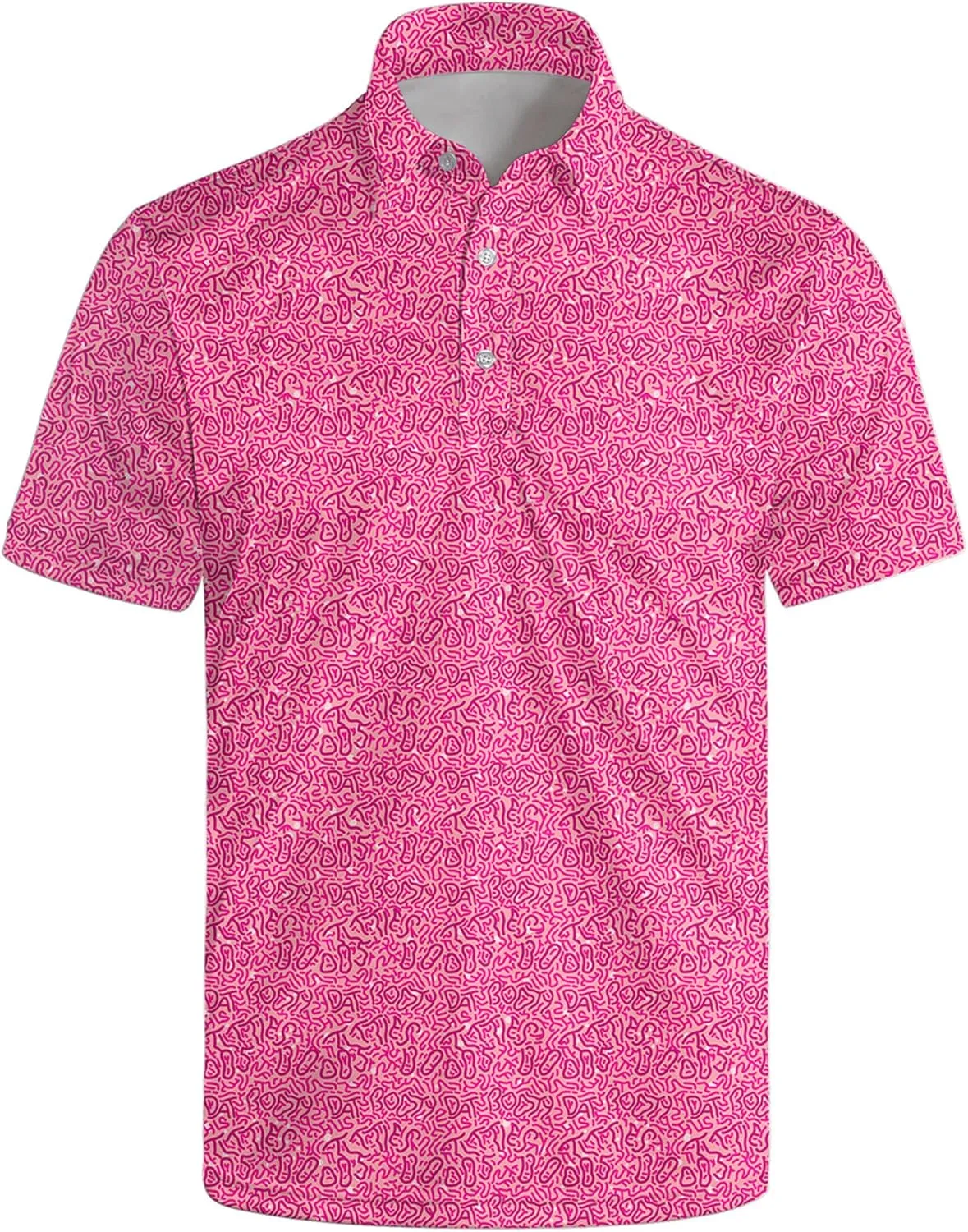 Golf Polo Shirts for Men Funny Print Short Sleeve Golf Shirts Performance Golf Polos