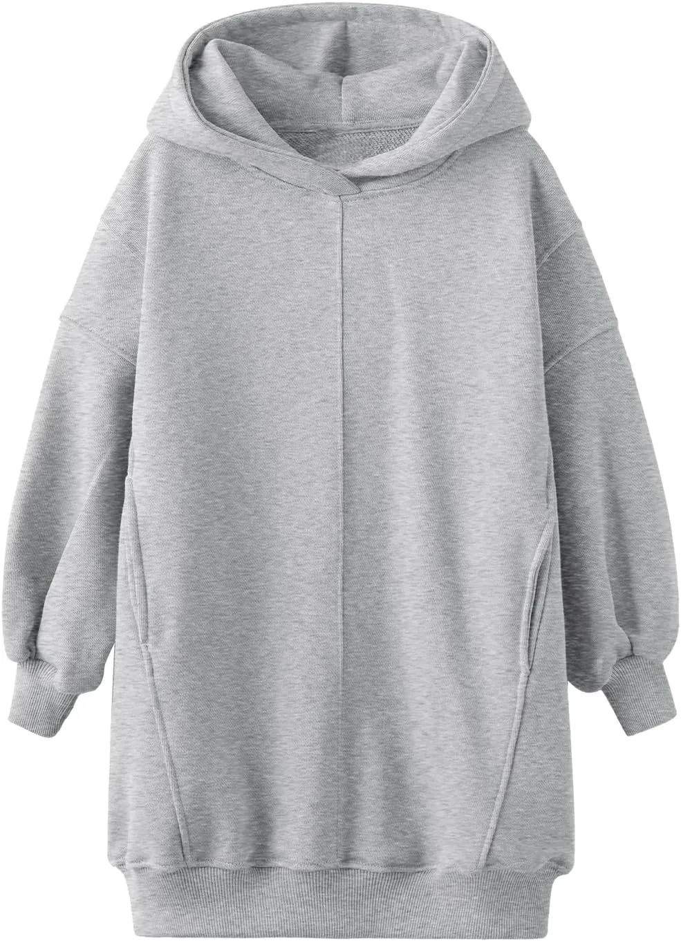 Haloumoning Girls Hoodie Dress Long Sleeve Hooded Sweatshirts Dress Cute Fall Outfits with Pockets 5-14 Years
