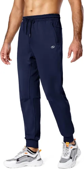 Hugut Men's Sweatpants Lightweight with Zipper Pockets Tapered Joggers Athletic Track Pants for Workout Running Training