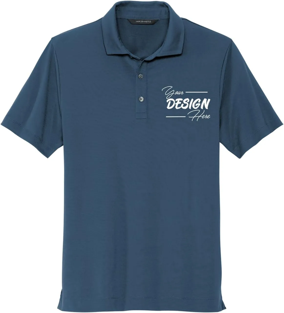 INK STITCH Men Mercer Mettle Custom Embroidery Personalized Add Logo Texts Stretch Polo Shirts