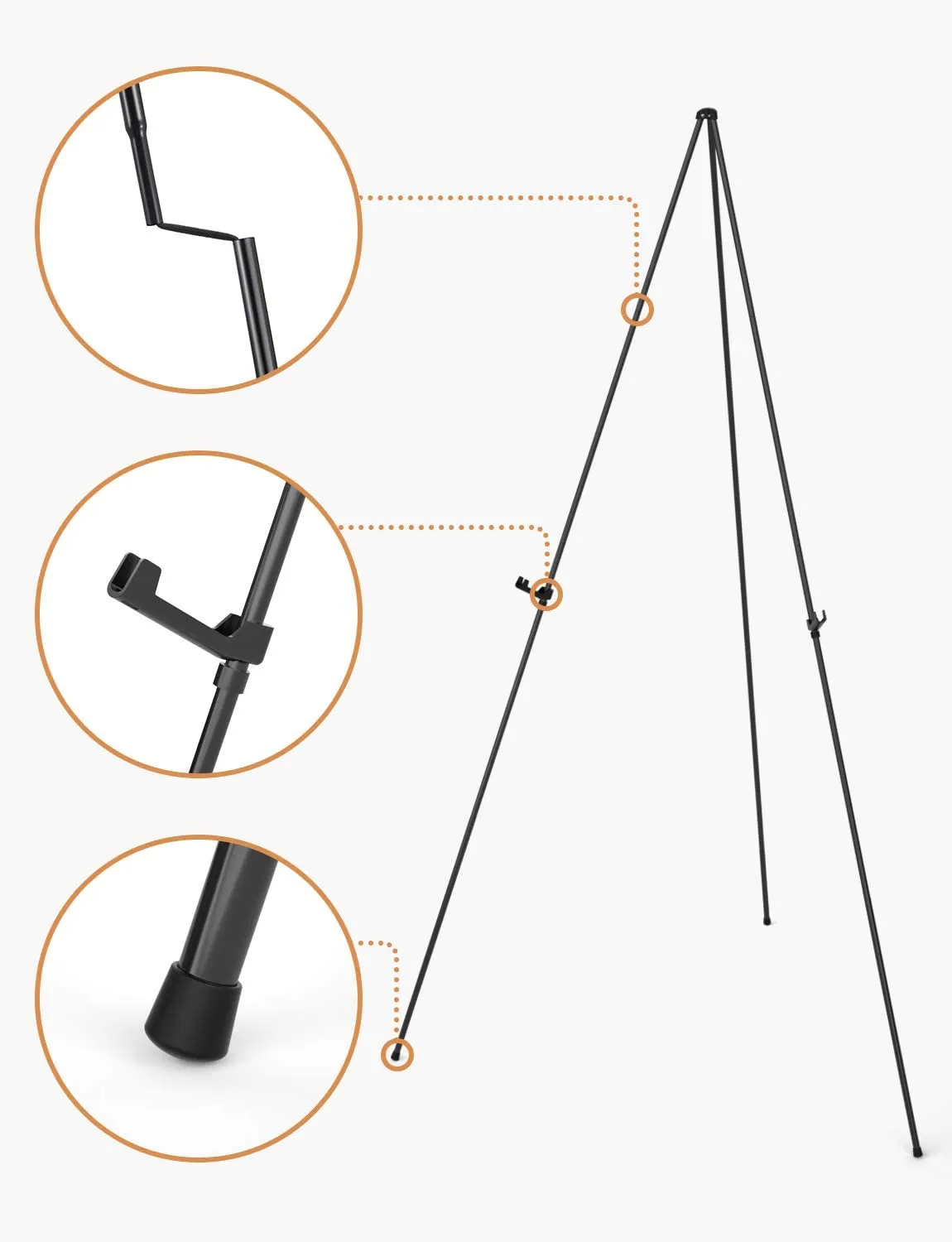 Nicpro 2 Pack Folding Easels for Display, 63 Inch,  Portable for Artist Poster Wedding with Carry Bag