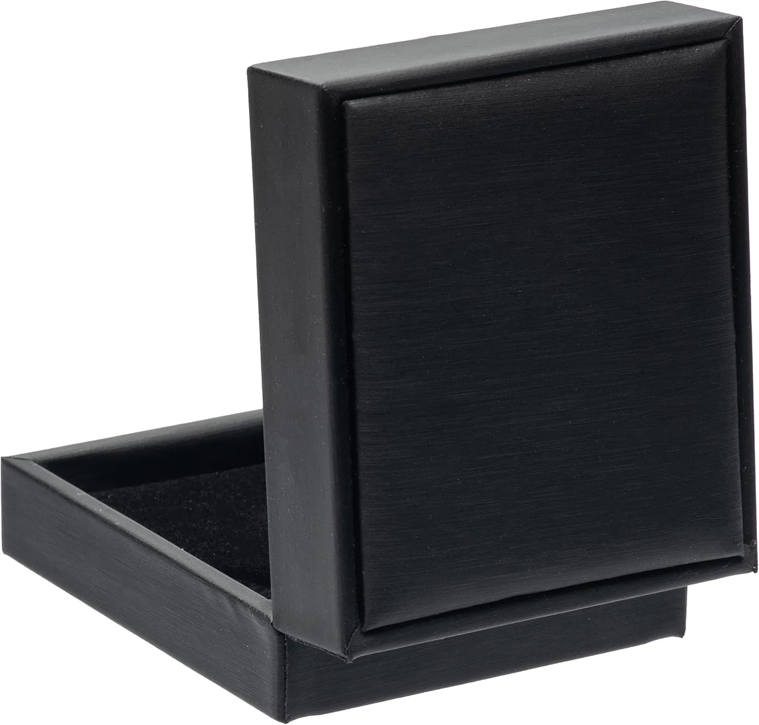 PU Leather Cufflink Tie Clip Box Cuff Links Storage Gift Box Jewelry Display Case (Black)