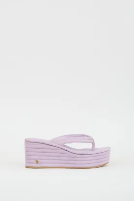 Purple Suede Geno Platform Thong Sandal