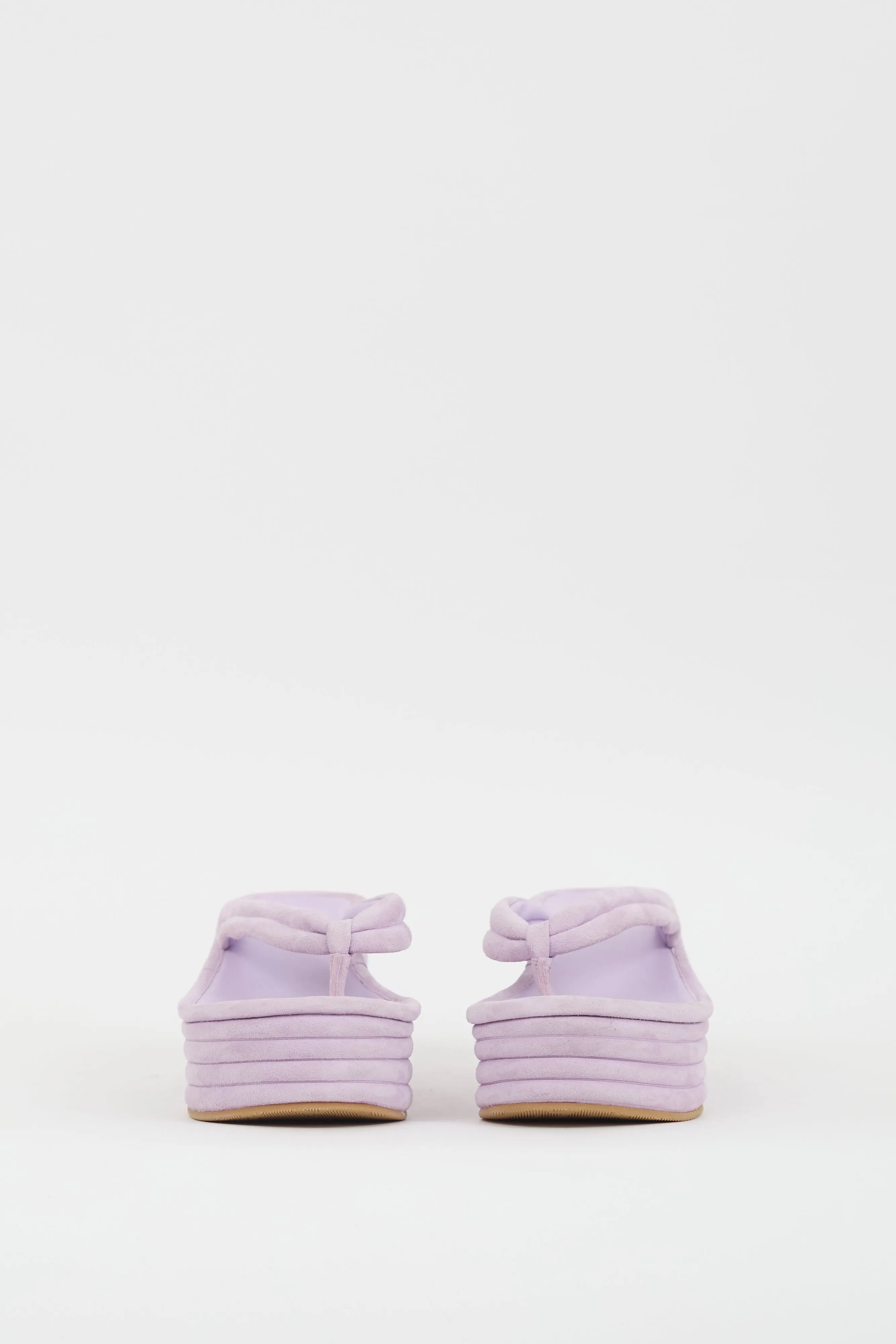 Purple Suede Geno Platform Thong Sandal