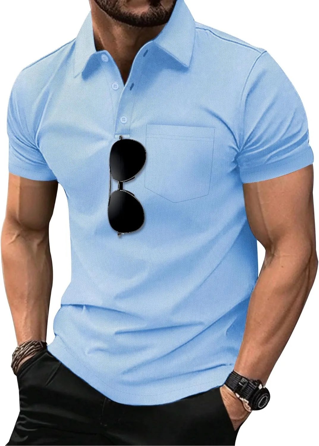 SCODI 5 Pack Mens Pocket Polo Shirts Short Sleeve Multipack Golf Shirt for Men Moisture Wicking Casual Athletic Work T-Shirts