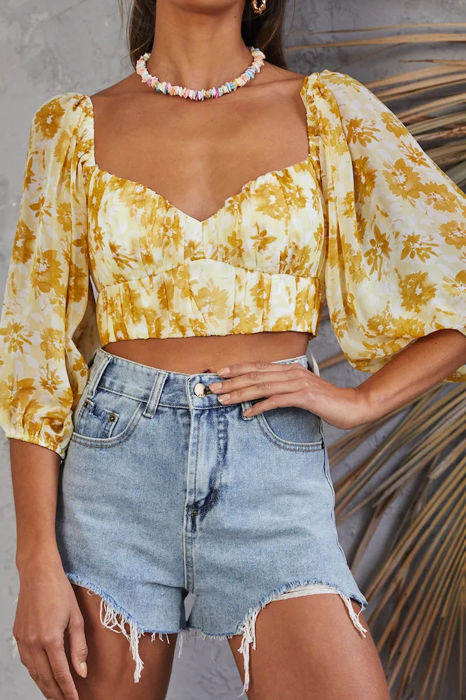Seventh Heaven Crop Top Yellow