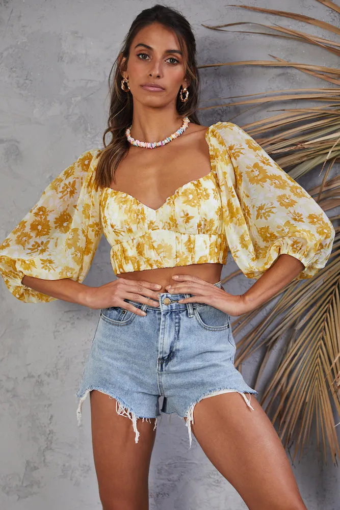 Seventh Heaven Crop Top Yellow