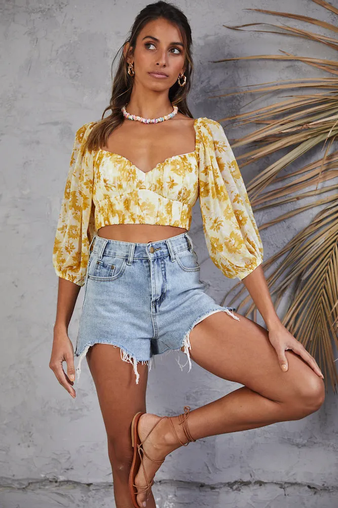 Seventh Heaven Crop Top Yellow