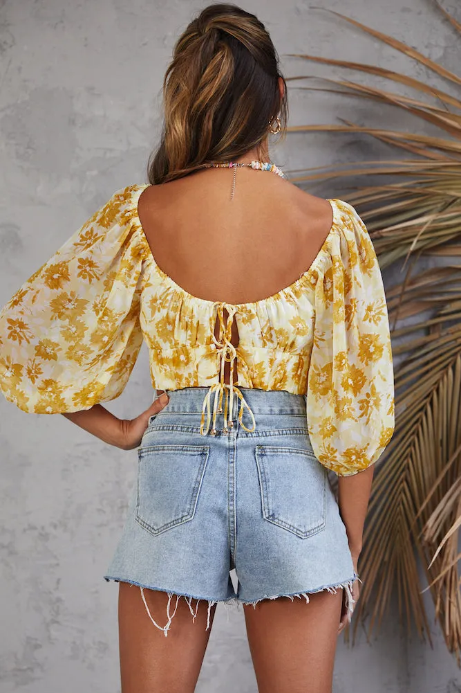 Seventh Heaven Crop Top Yellow