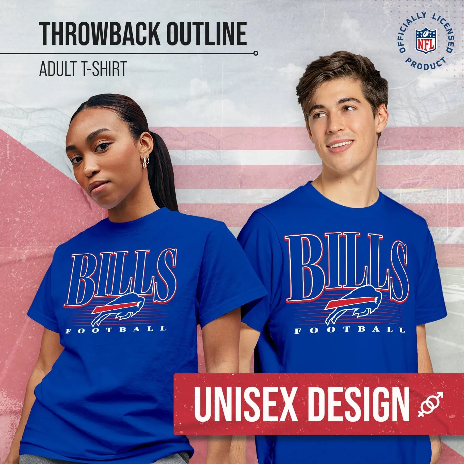 Team Fan Apparel NFL Adult Overtime Blueprint Tag-Less T-Shirt, Unisex Football Tee