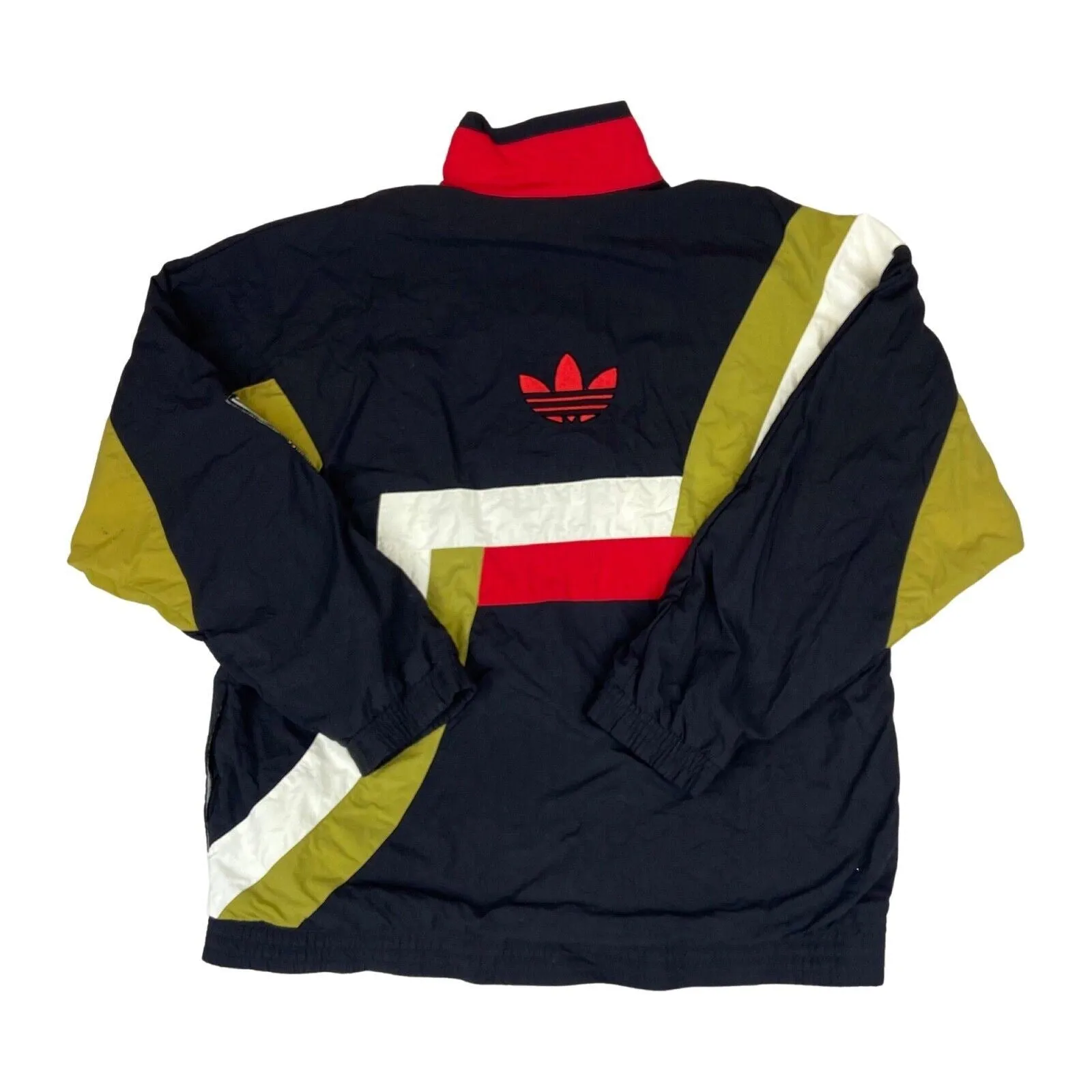 Vintage 90s Black Adidas Track Sport Jacket Embroidered Spell-Out Jacket XXL