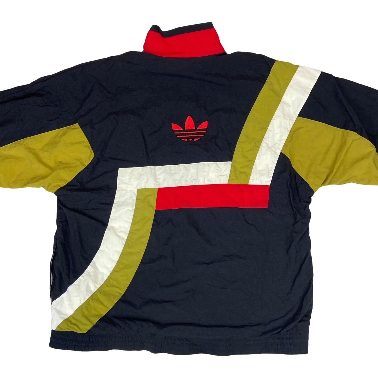 Vintage 90s Black Adidas Track Sport Jacket Embroidered Spell-Out Jacket XXL