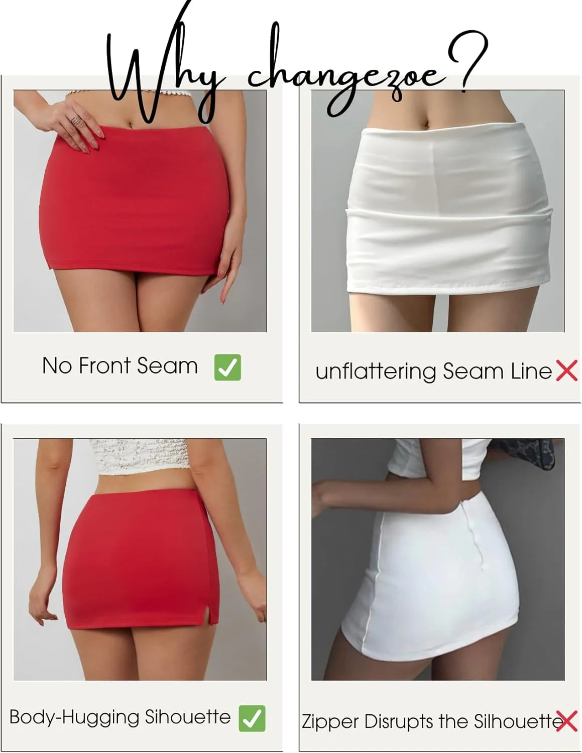 Women's Mini Skorts Mid-Low Rise Mini Skirt with Shorts Side Slit Sexy Summer Skirts