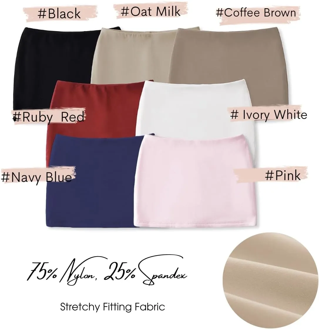 Women's Mini Skorts Mid-Low Rise Mini Skirt with Shorts Side Slit Sexy Summer Skirts