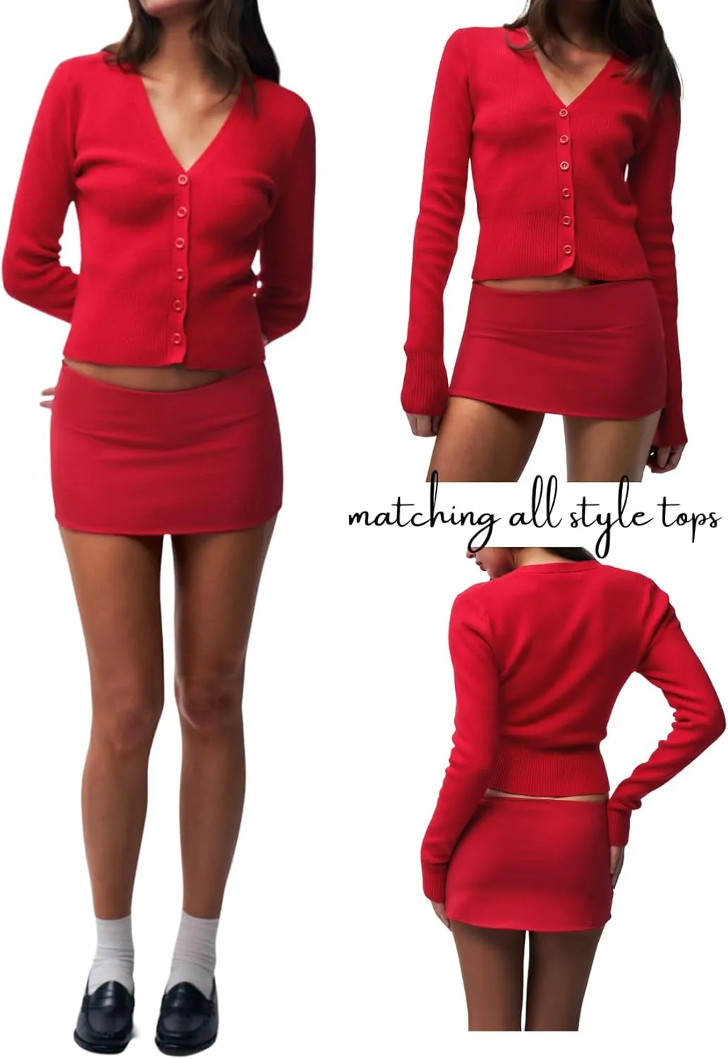 Women's Mini Skorts Mid-Low Rise Mini Skirt with Shorts Side Slit Sexy Summer Skirts